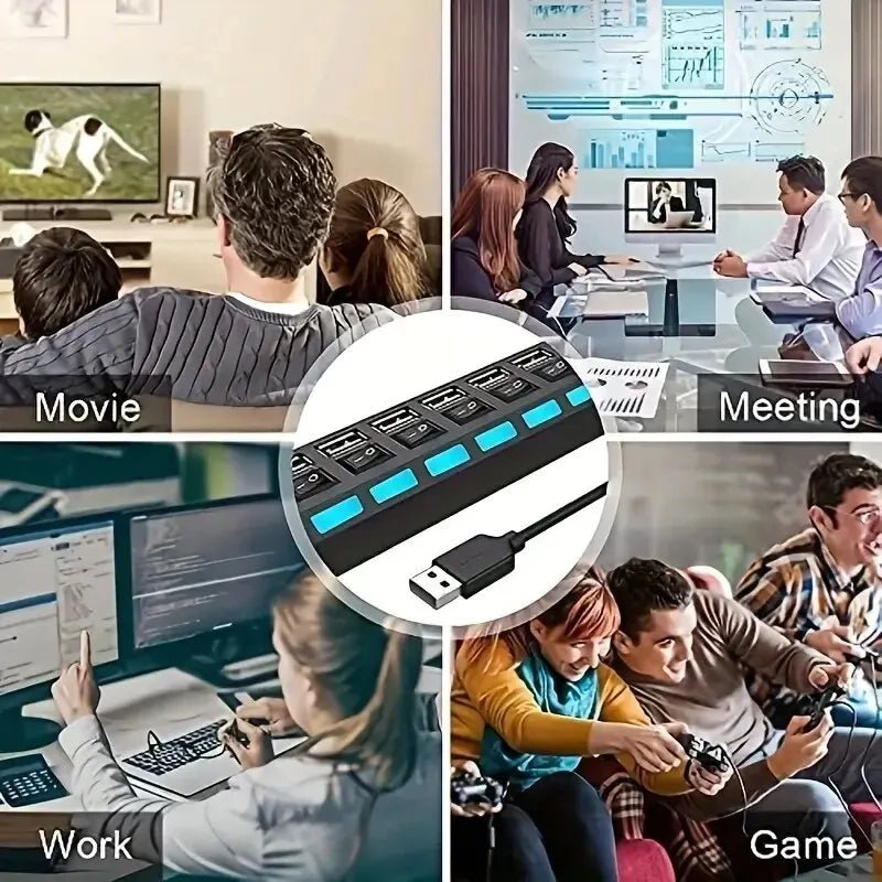 Hub USB 3.0 Gaming PC — 4 ou 7 Ports Haute Vitesse - GamerZone
