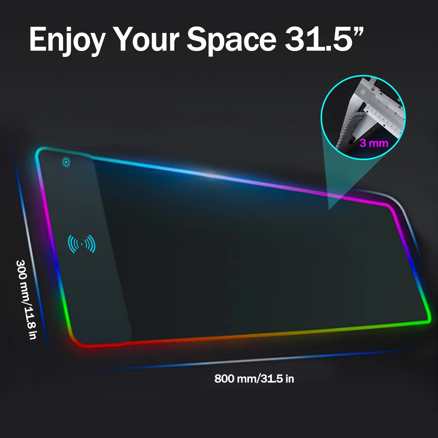 Tapis de Souris Gaming RGB Chargeur Sans Fil 15W XL - GamerZone