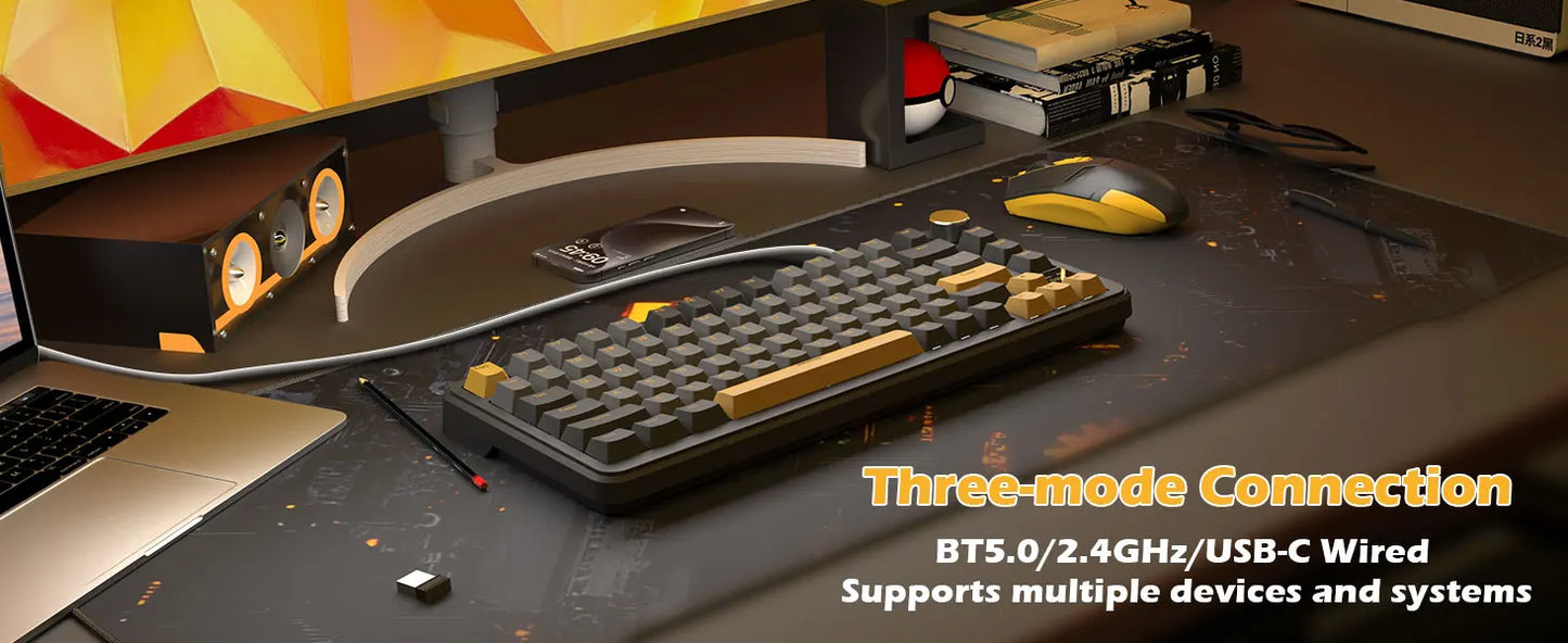 Clavier Mécanique Attack Shark X85Pro - 75% Écran Hot-Swap Sans Fil RGB