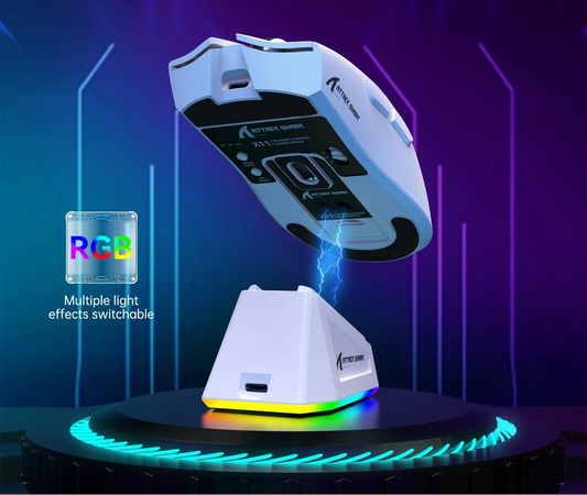 Souris Gaming Sans Fil Attack Shark X11 – PAW3311 63g Charge Magnétique RGB - GamerZone