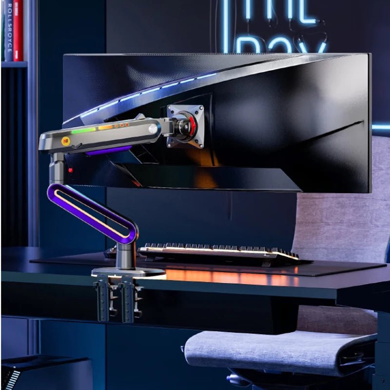 Bras Écran Gaming RGB — Support Moniteur Ultrawide 32 - 60" - GamerZone