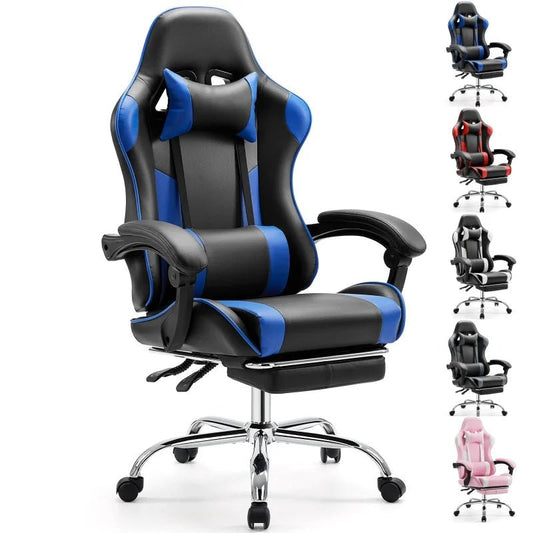 chaise gaming cuir JHK — Cuir PU, Repose-pieds, Accoudoirs Réglables, Soutien Lombaire - GamerZone