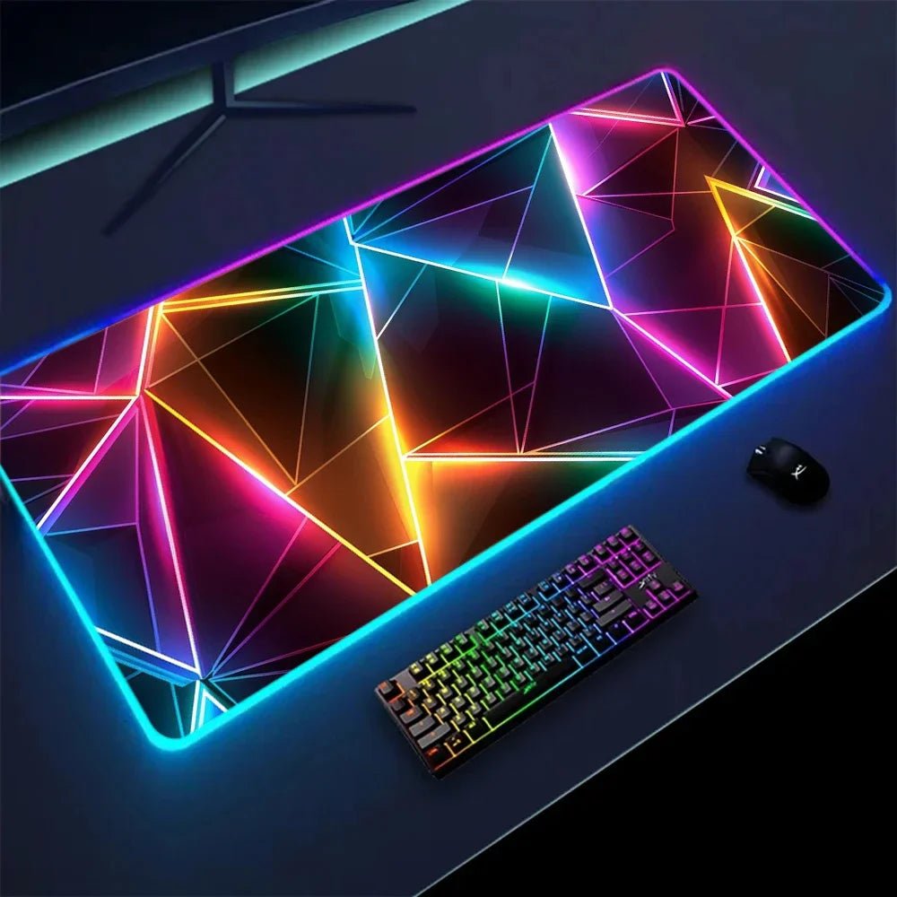 Tapis de souris XXL RGB gaming géométrie 3D LED — GamerZone