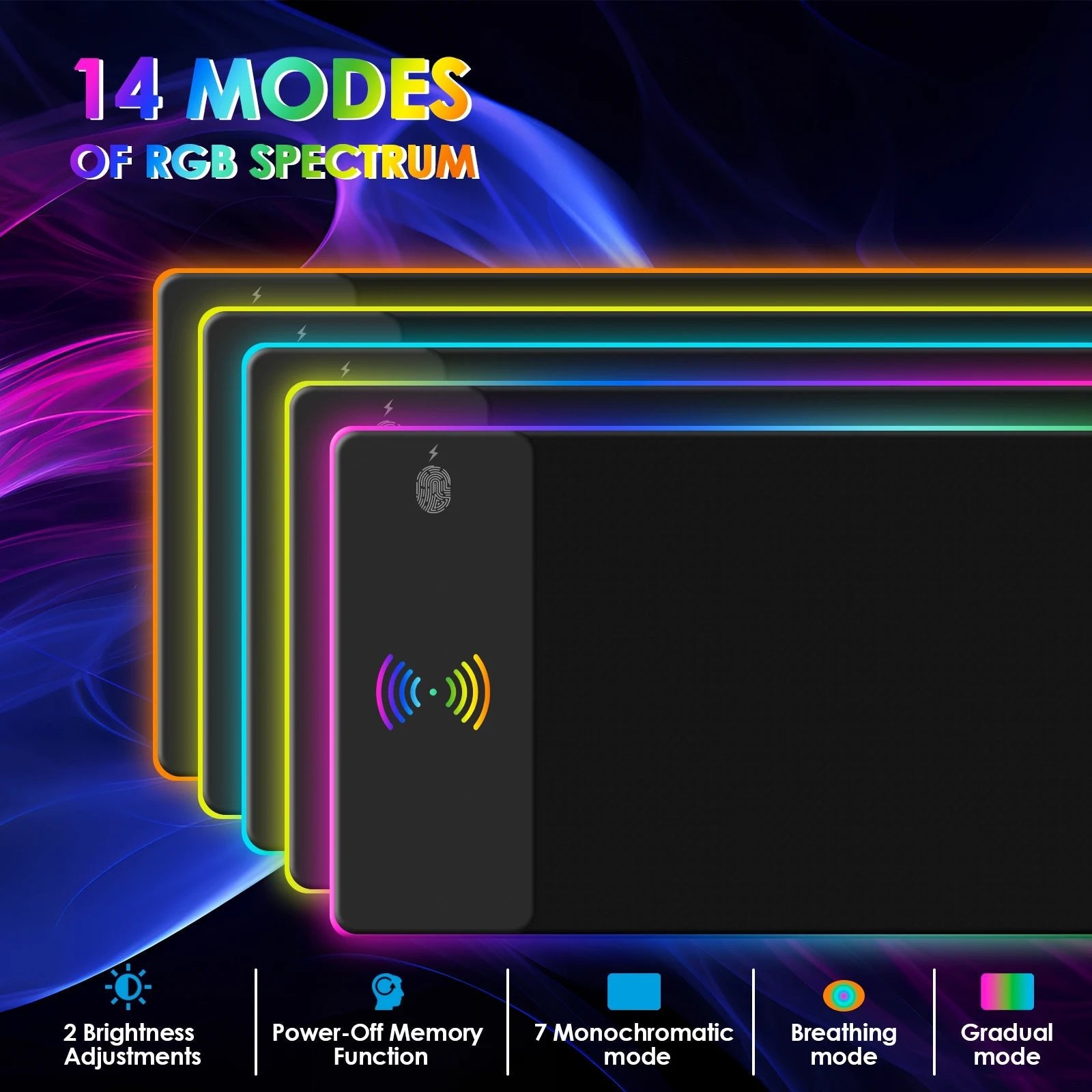 Tapis de Souris Gaming RGB Chargeur Sans Fil 15W XL - GamerZone
