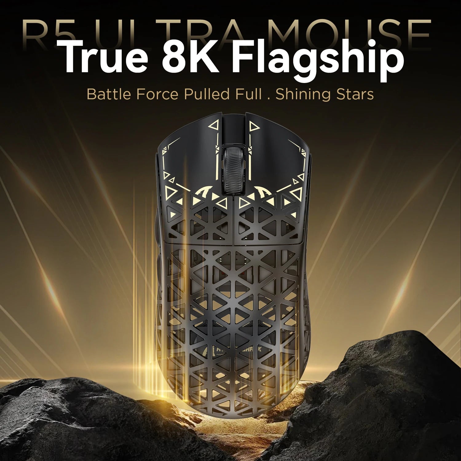 Souris Gaming Sans Fil Attack Shark R5 Ultra – Fibre de Carbone – Capteur PAW3950MAX – 8000Hz – 42g Ultra Légère – Tri-Mode - GamerZone