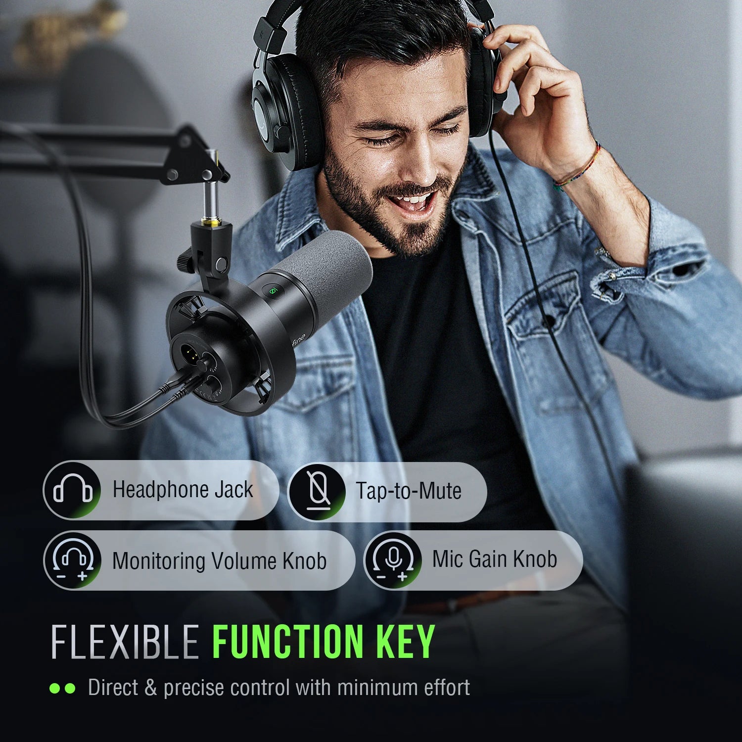 Microphone Gaming FIFINE K688 — USB & XLR, Streaming, Podcast, PC PS4 PS5 - GamerZone