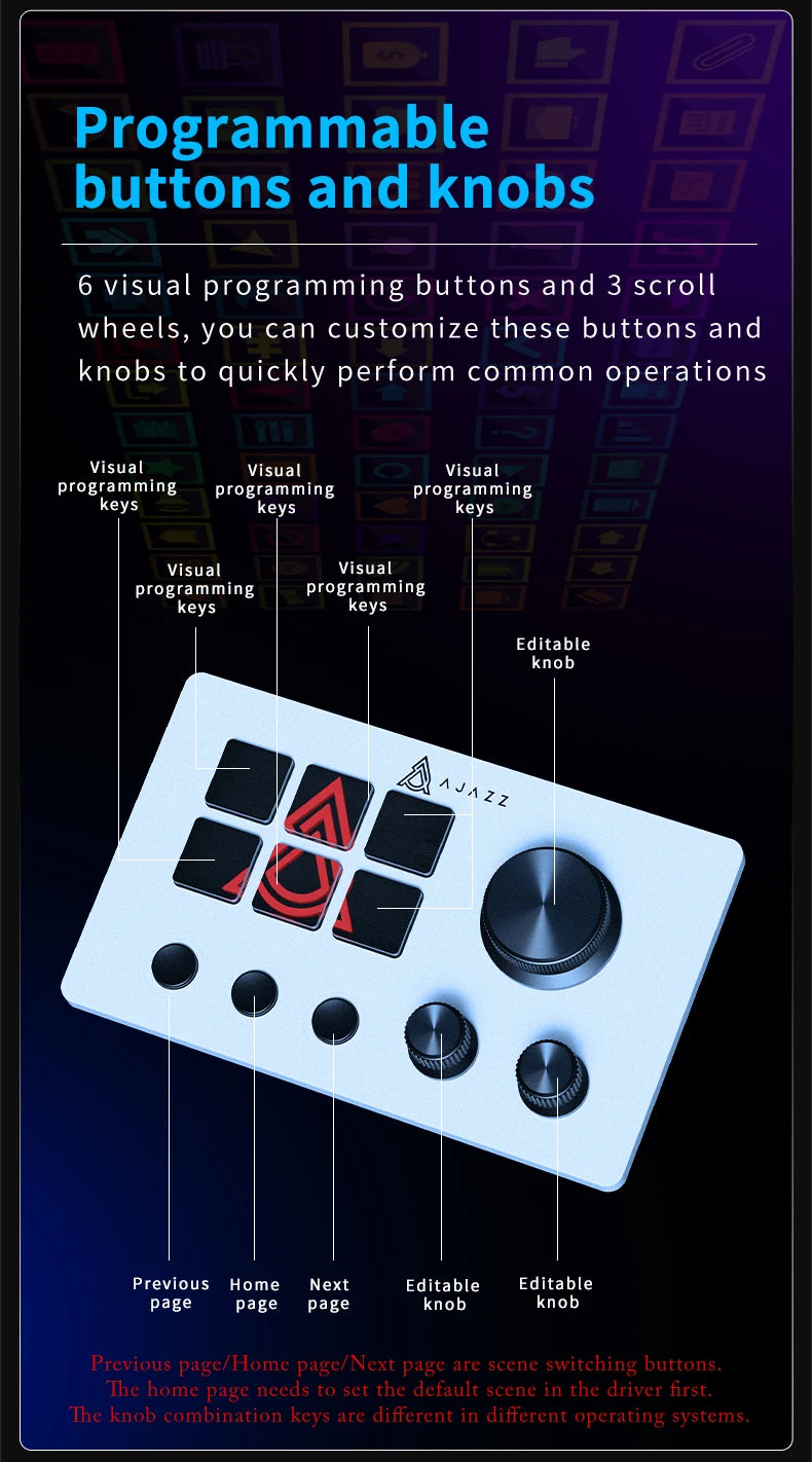 Panneau de Contrôle AJAZZ AKP03 — Clavier Programmable Streaming & Audio
