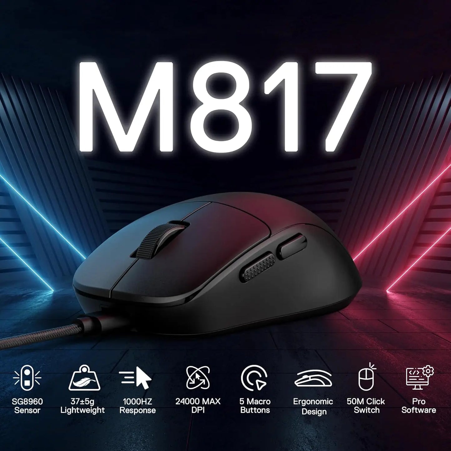 Souris Gaming Filaire Ultra Légère Redragon M817 24000 DPI - GamerZone