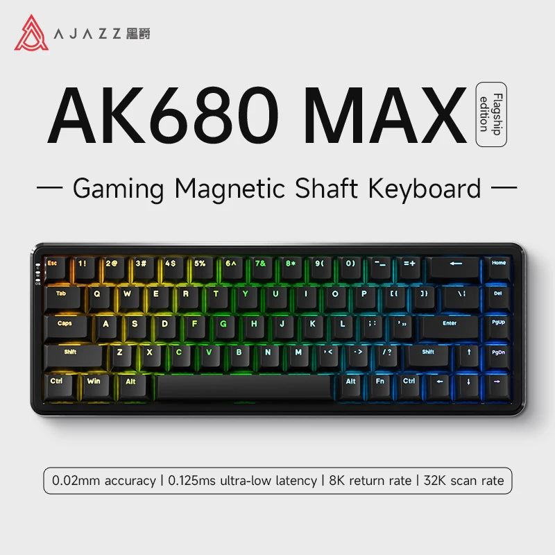 Clavier Gaming Mécanique Ajazz AK680 MAX — Switch Magnétique Hall Effect Rapid Trigger RGB