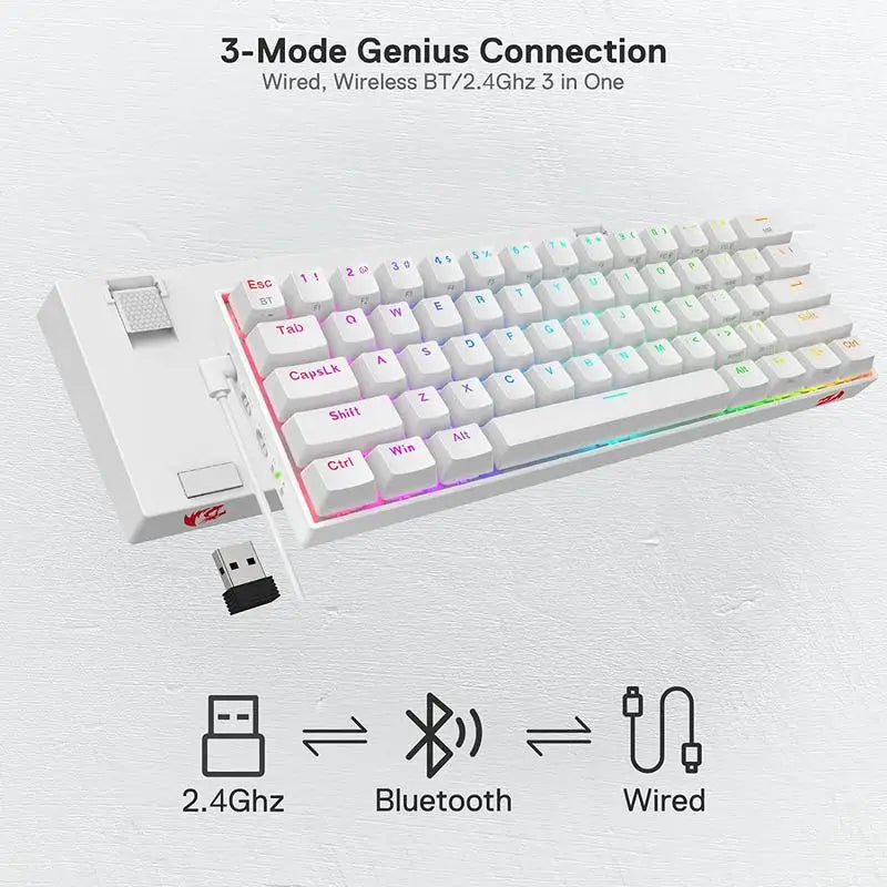 Clavier Mécanique Gaming Redragon K530 Pro — Sans Fil RGB / 60% - GamerZone