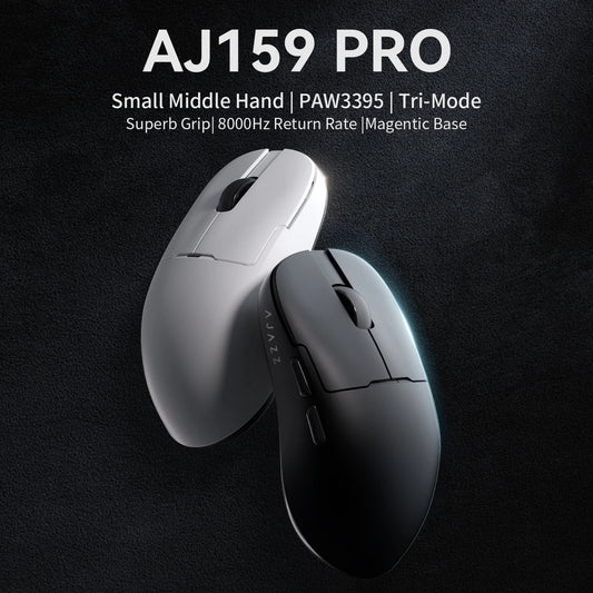 Souris Gaming Sans Fil AJAZZ AJ159 Pro – Tri-Mode 2.4G/BT/Filaire – Capteur PAW3395 – Station de Charge Magnétique