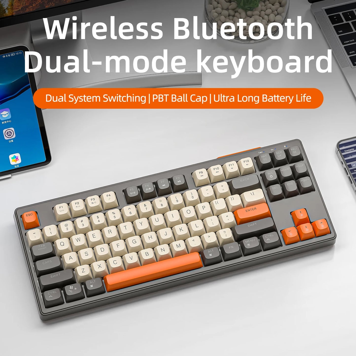 Clavier Gaming Sans Fil Bluetooth M87 RGB PBT Ball Cap - GamerZone