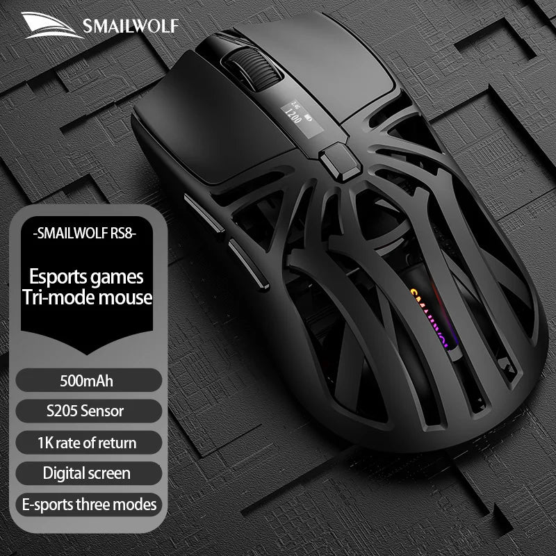 SMAILWOLF RS8 – Souris Gaming Sans Fil 10 000 DPI 1000 Hz - GamerZone