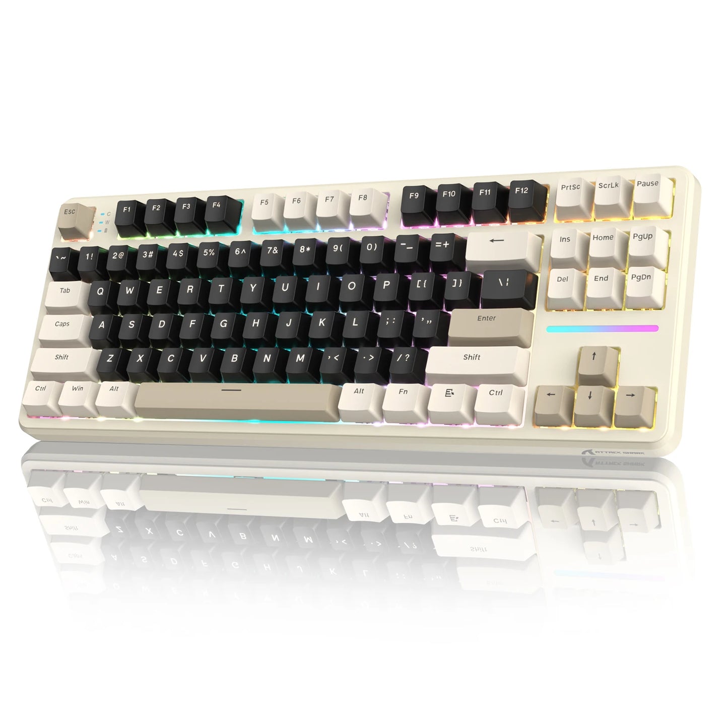 Clavier Mécanique Gaming Sans Fil Attack Shark X87 – 80% Tri-Mode 2.4G/BT/Filaire – Hot-Swap – RGB 18+ Effets – Batterie 4000mAh