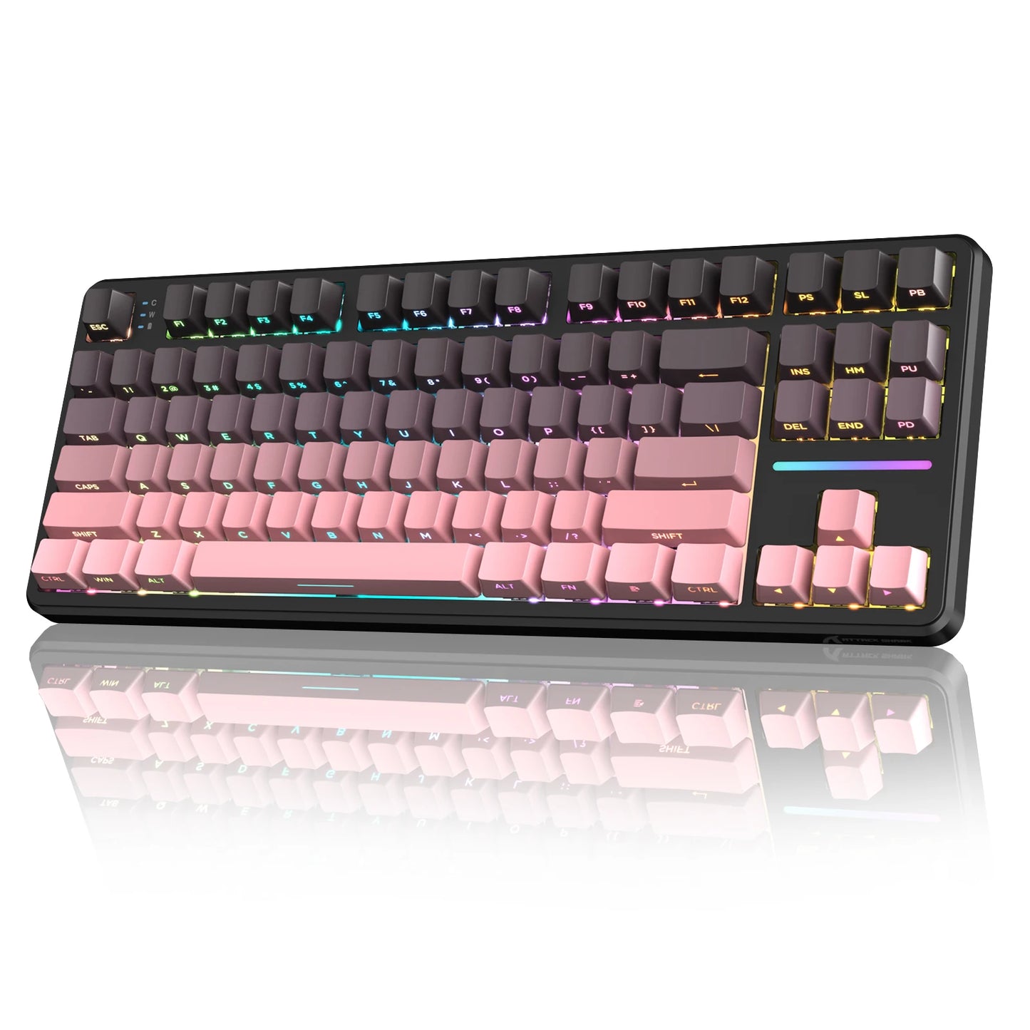 Clavier Mécanique Gaming Sans Fil Attack Shark X87 – 80% Tri-Mode 2.4G/BT/Filaire – Hot-Swap – RGB 18+ Effets – Batterie 4000mAh