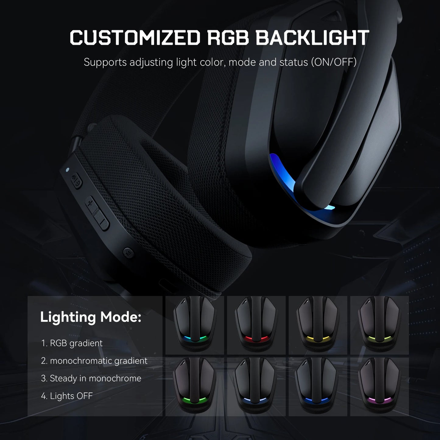 Casque gaming Bluetooth 2.4GHz RGB EKSA sans fil 35H — GamerZone