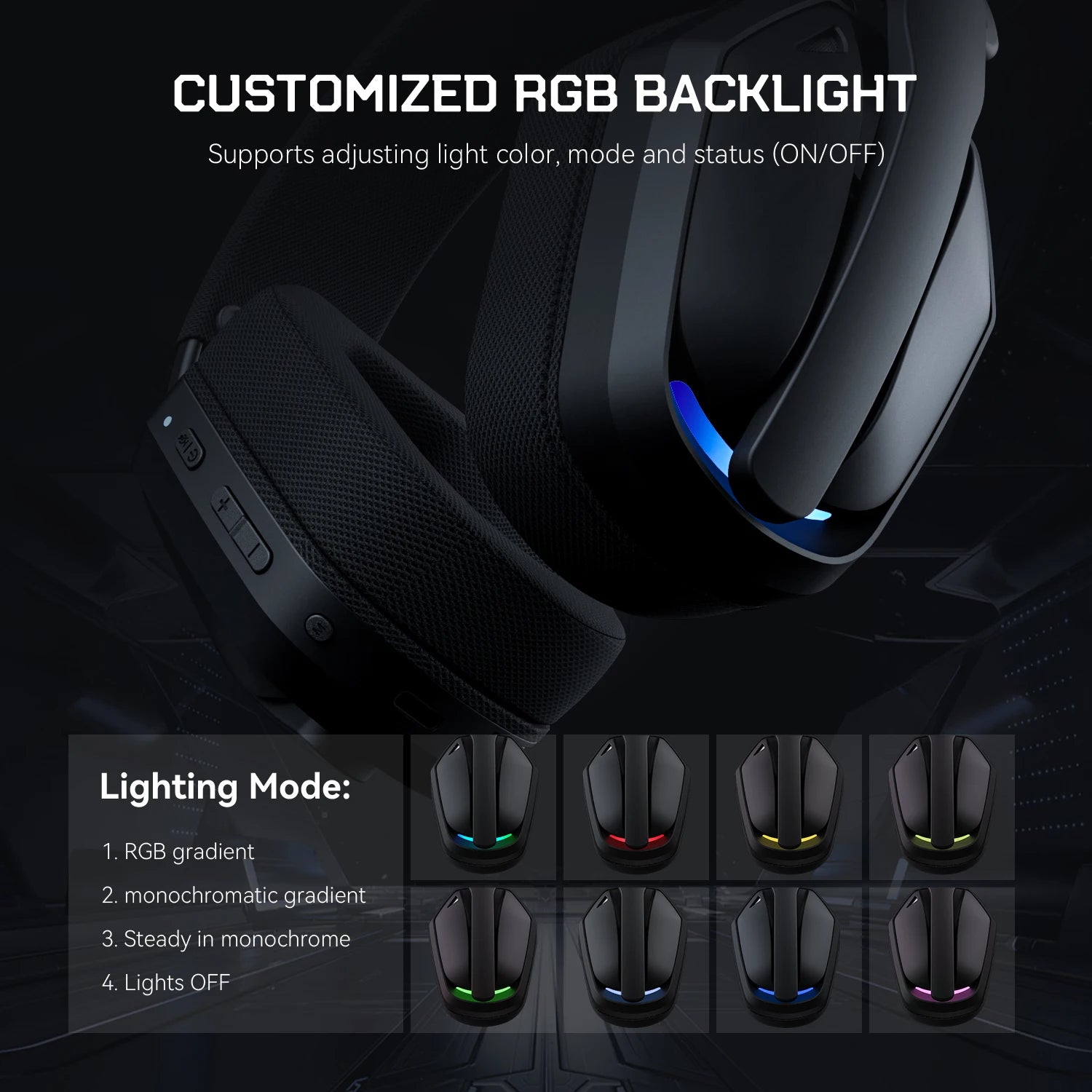 Casque gaming Bluetooth 2.4GHz RGB EKSA sans fil 35H — GamerZone