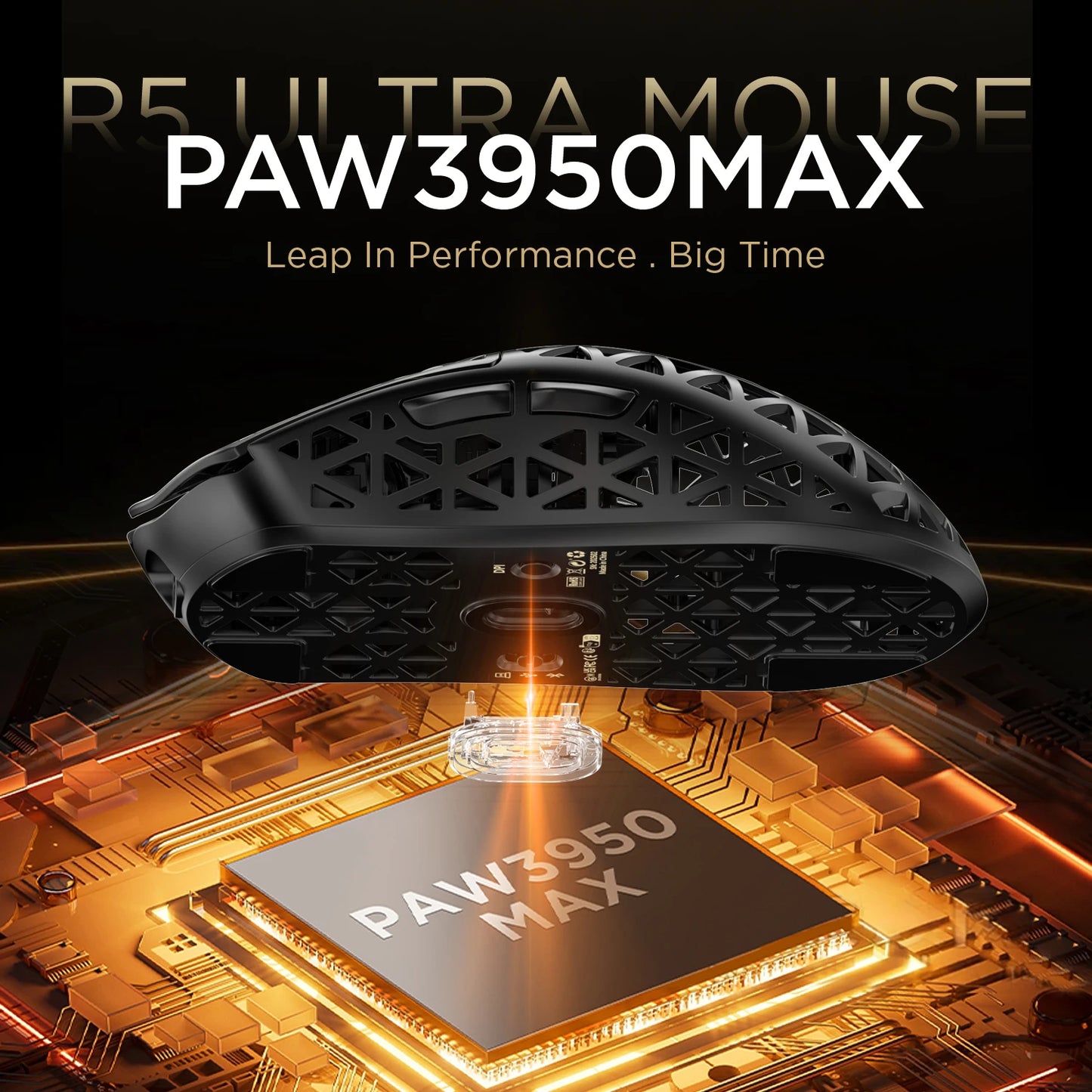 Souris Gaming Sans Fil Attack Shark R5 Ultra – Fibre de Carbone – Capteur PAW3950MAX – 8000Hz – 42g Ultra Légère – Tri-Mode - GamerZone