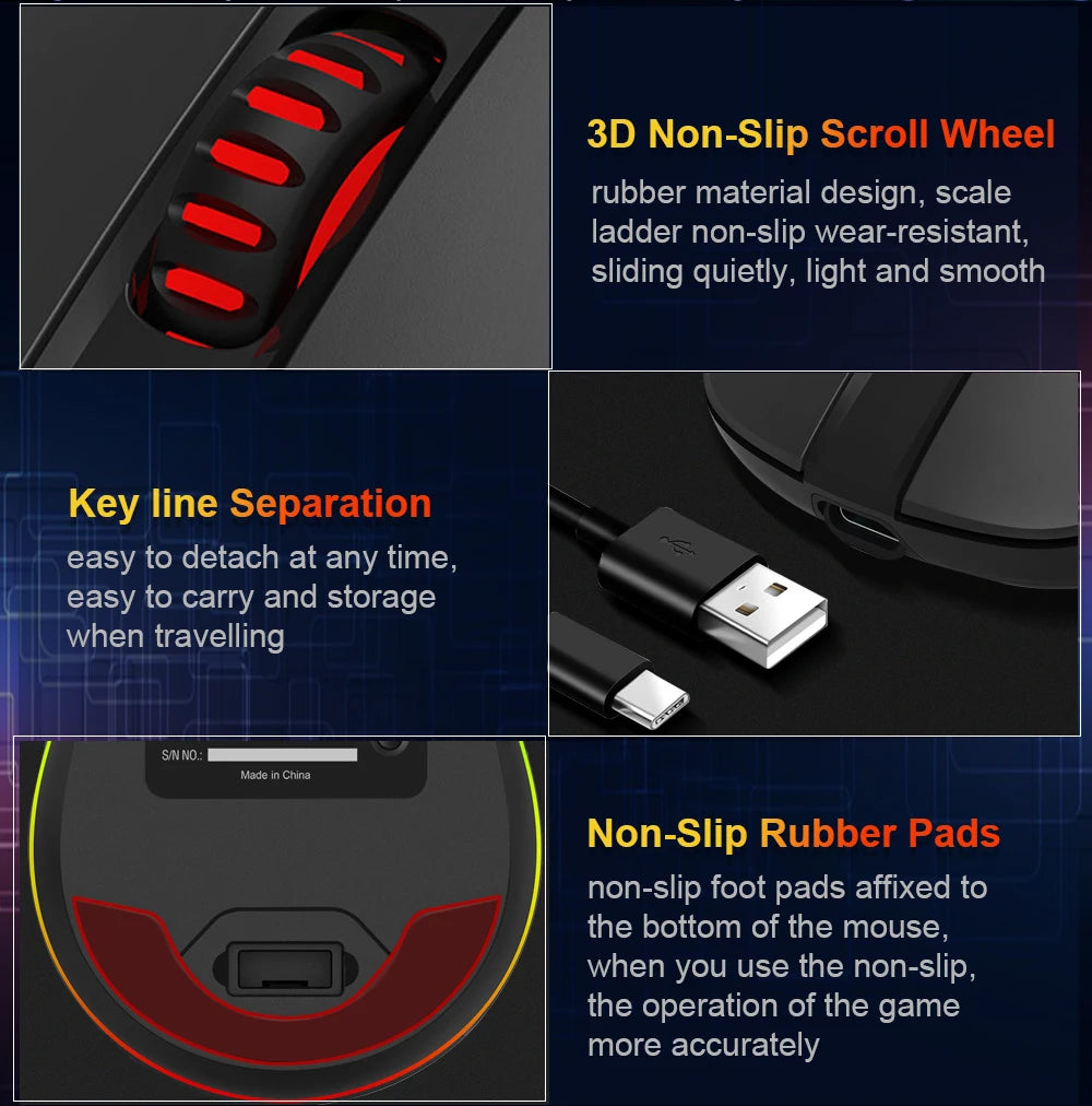 Souris gaming sans fil Redragon RGB spécifications techniques — GamerZone