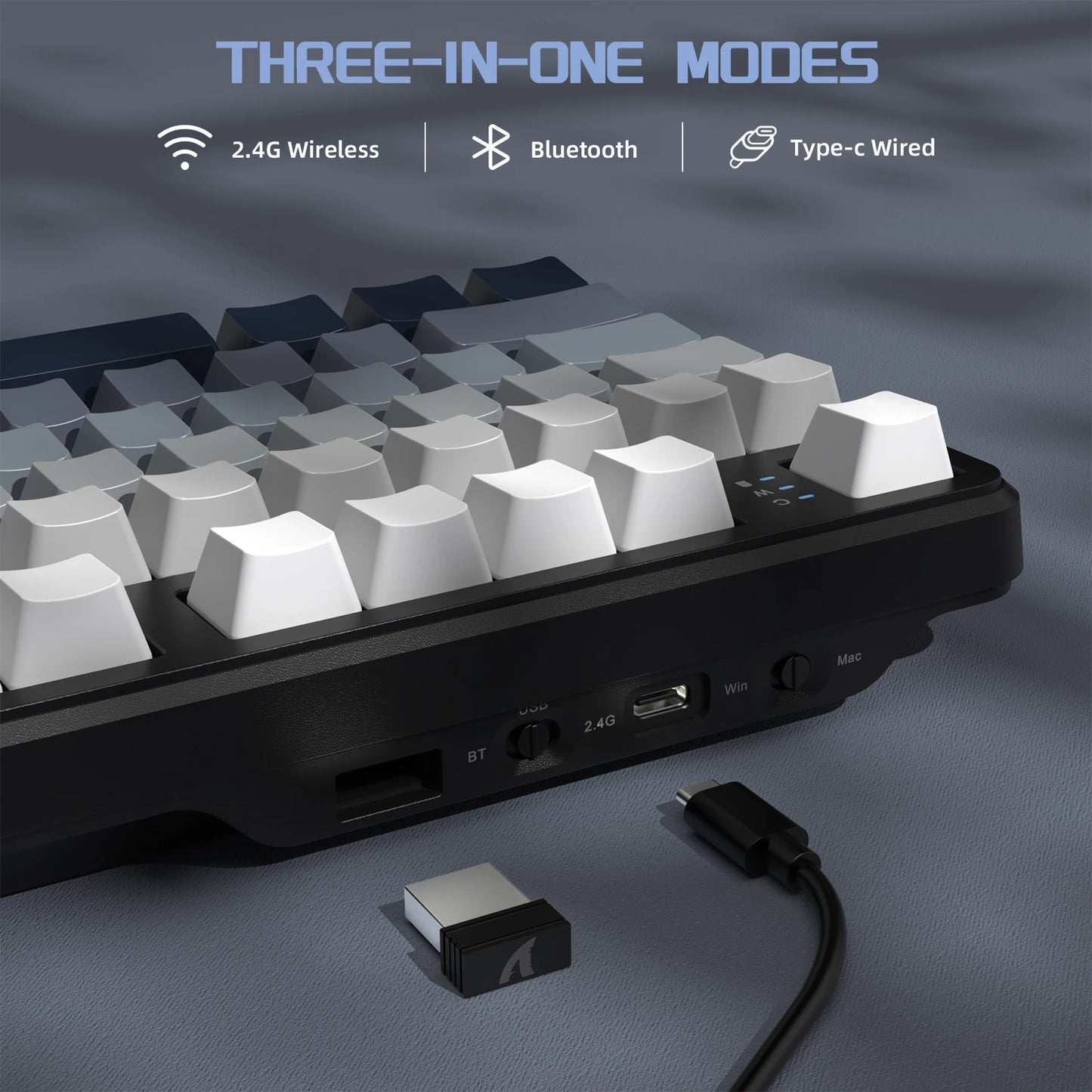 Clavier Mécanique Gaming Sans Fil Attack Shark X87 – 80% Tri-Mode 2.4G/BT/Filaire – Hot-Swap – RGB 18+ Effets – Batterie 4000mAh