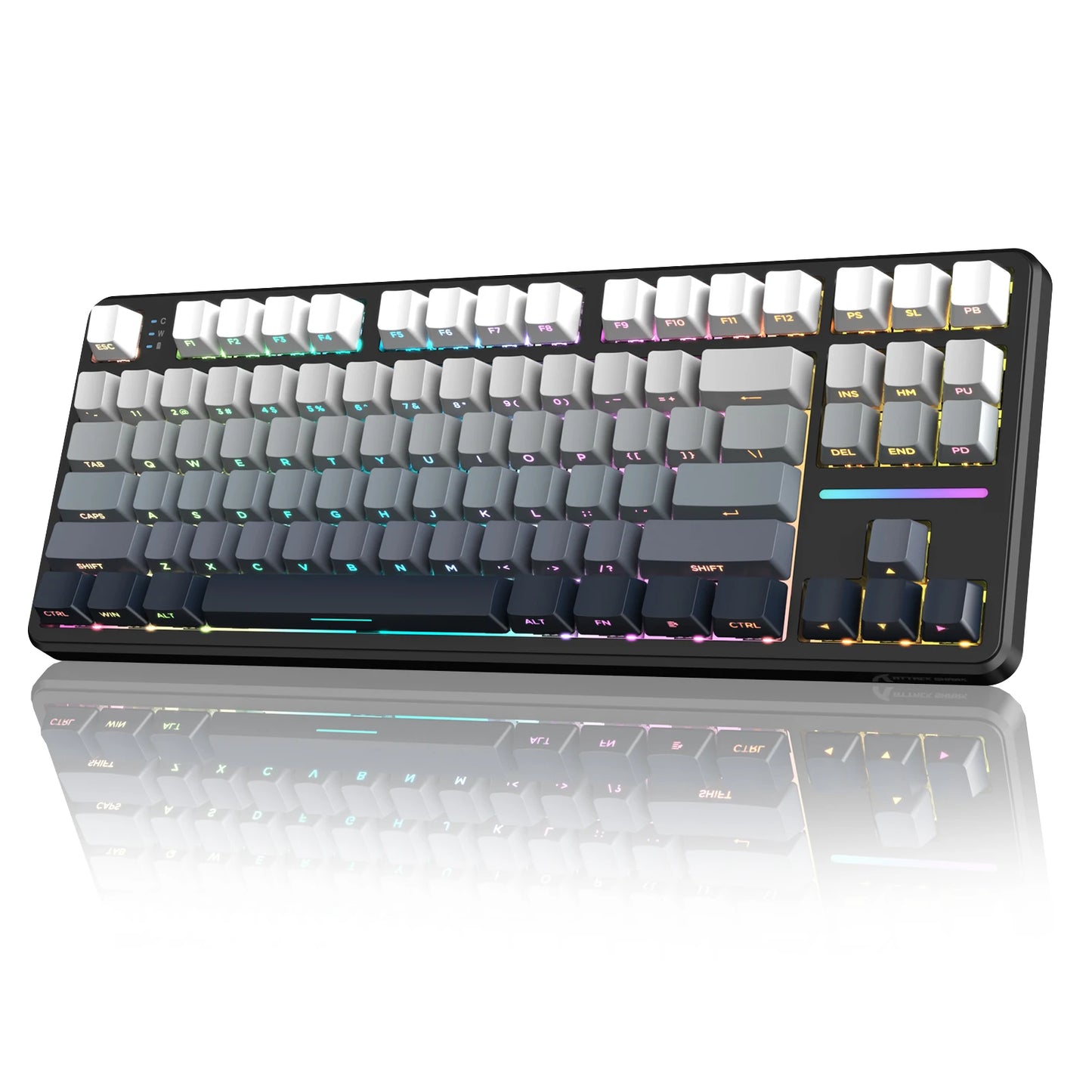Clavier Mécanique Gaming Sans Fil Attack Shark X87 – 80% Tri-Mode 2.4G/BT/Filaire – Hot-Swap – RGB 18+ Effets – Batterie 4000mAh