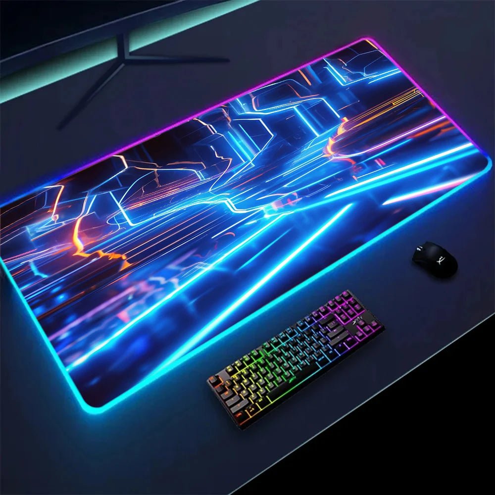 Tapis de souris XXL RGB gaming géométrie 3D LED — GamerZone