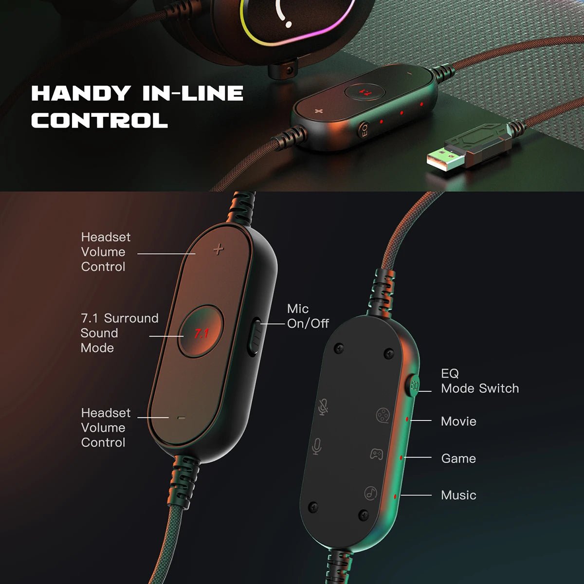 Casque gaming surround 7.1 RGB Fifine — PC PS4 PS5 GamerZone