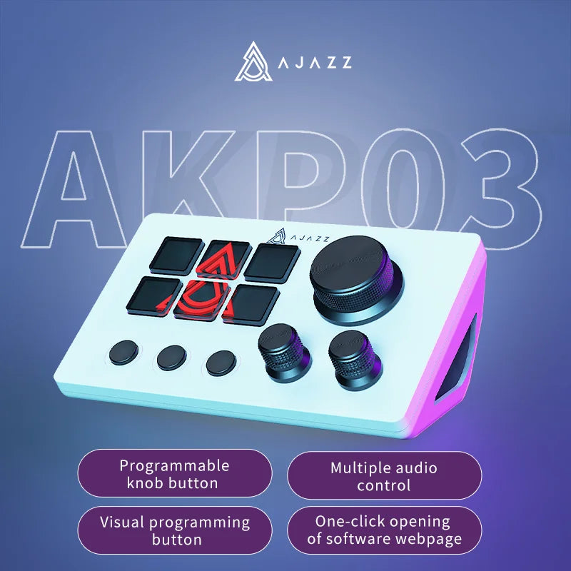 Panneau de Contrôle AJAZZ AKP03 — Clavier Programmable Streaming & Audio