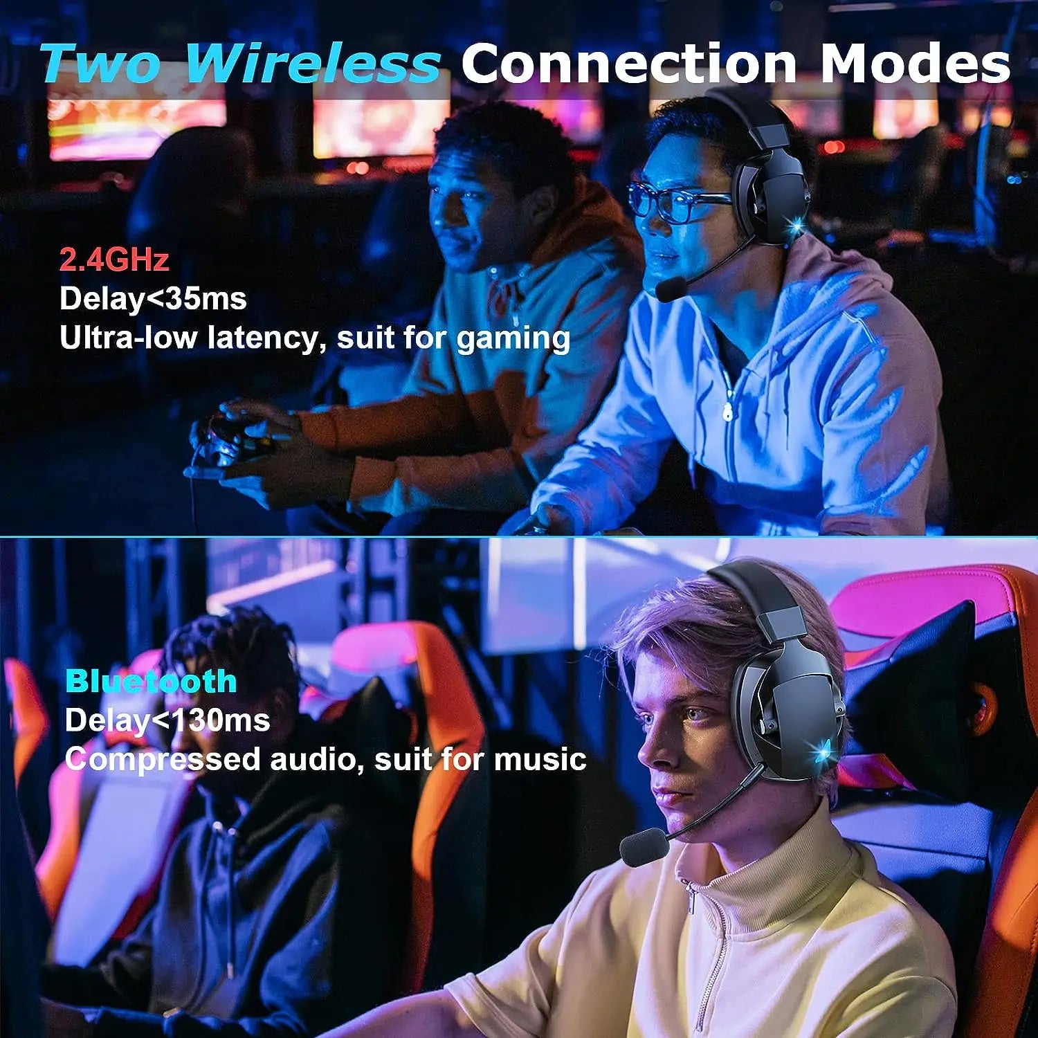 Casque Gaming Sans Fil 3 - en - 1 — Bluetooth / PC / PS4 / PS5 / Xbox - GamerZone