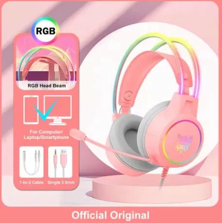 Casque gaming oreilles de chat RGB surround — PC PS4 Xbox GamerZone