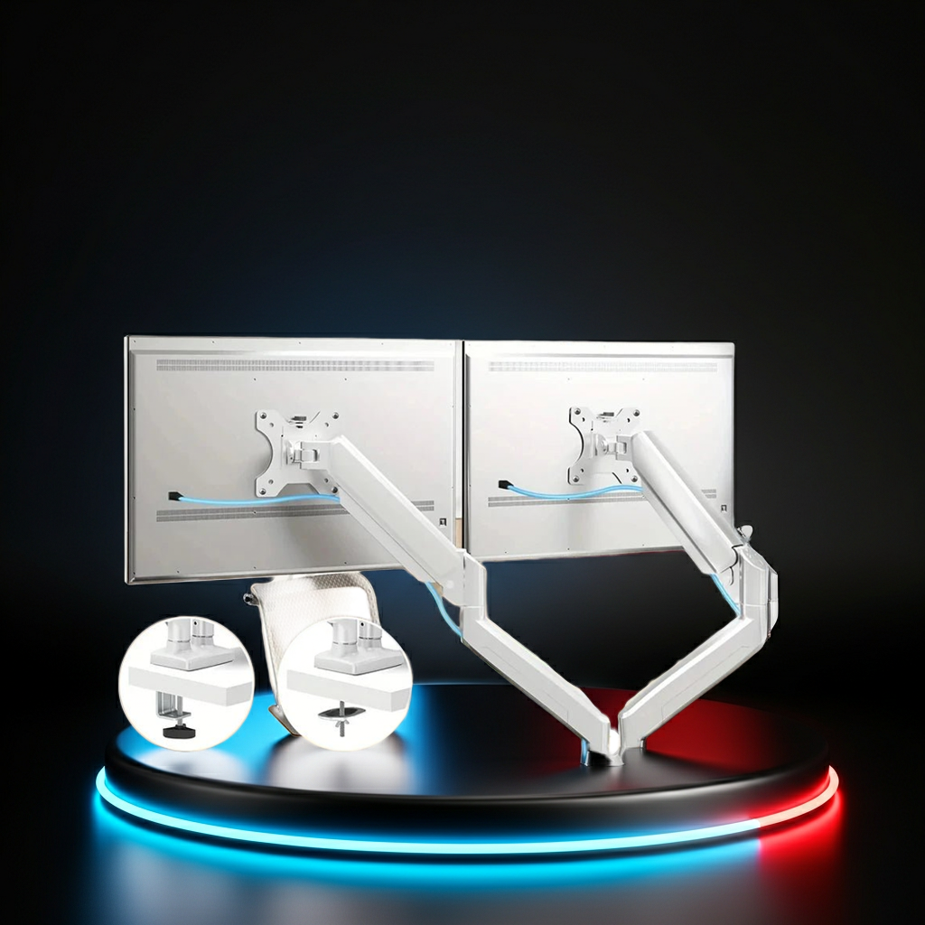 Bras double écran gaming ressort à gaz — Support VESA 32 GamerZone
