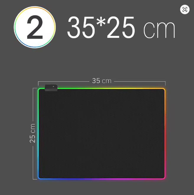 Tapis de souris gaming RGB LED — 10 tailles 14 modes GamerZone