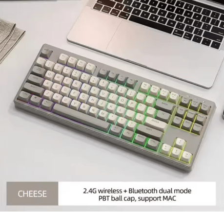 Clavier Gaming Sans Fil M87 — 87 Touches Bluetooth + 2.4G RGB PBT Ball Cap - GamerZone