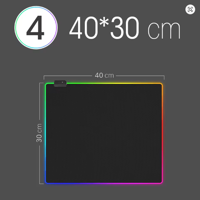 Tapis de souris gaming RGB LED — 10 tailles 14 modes GamerZone