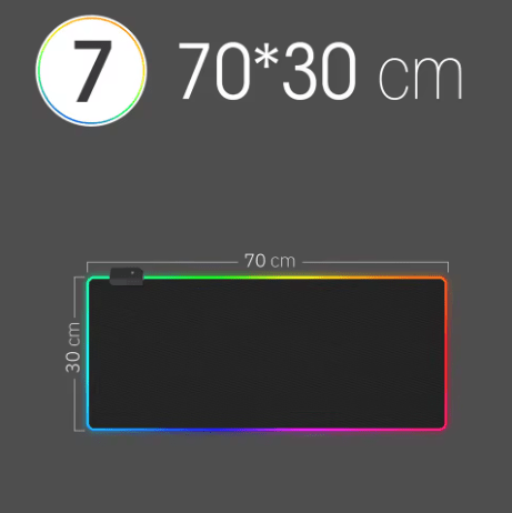 Tapis de souris gaming RGB LED — 10 tailles 14 modes GamerZone