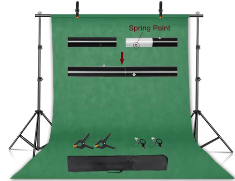 Fond Vert Streaming — Kit Support + Toile Chromakey 2x2m / 2x3m - GamerZone