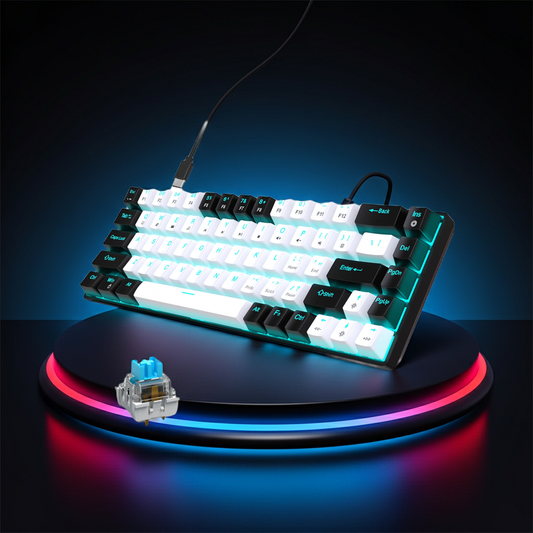 Clavier Mécanique Gaming 68 Touches — RGB / Switch Bleu / Hot - Swap - GamerZone