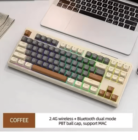 Clavier Gaming Sans Fil M87 — 87 Touches Bluetooth + 2.4G RGB PBT Ball Cap - GamerZone